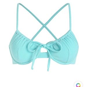 ZAFUL ribbed criss cross bow knot underwire bikini top